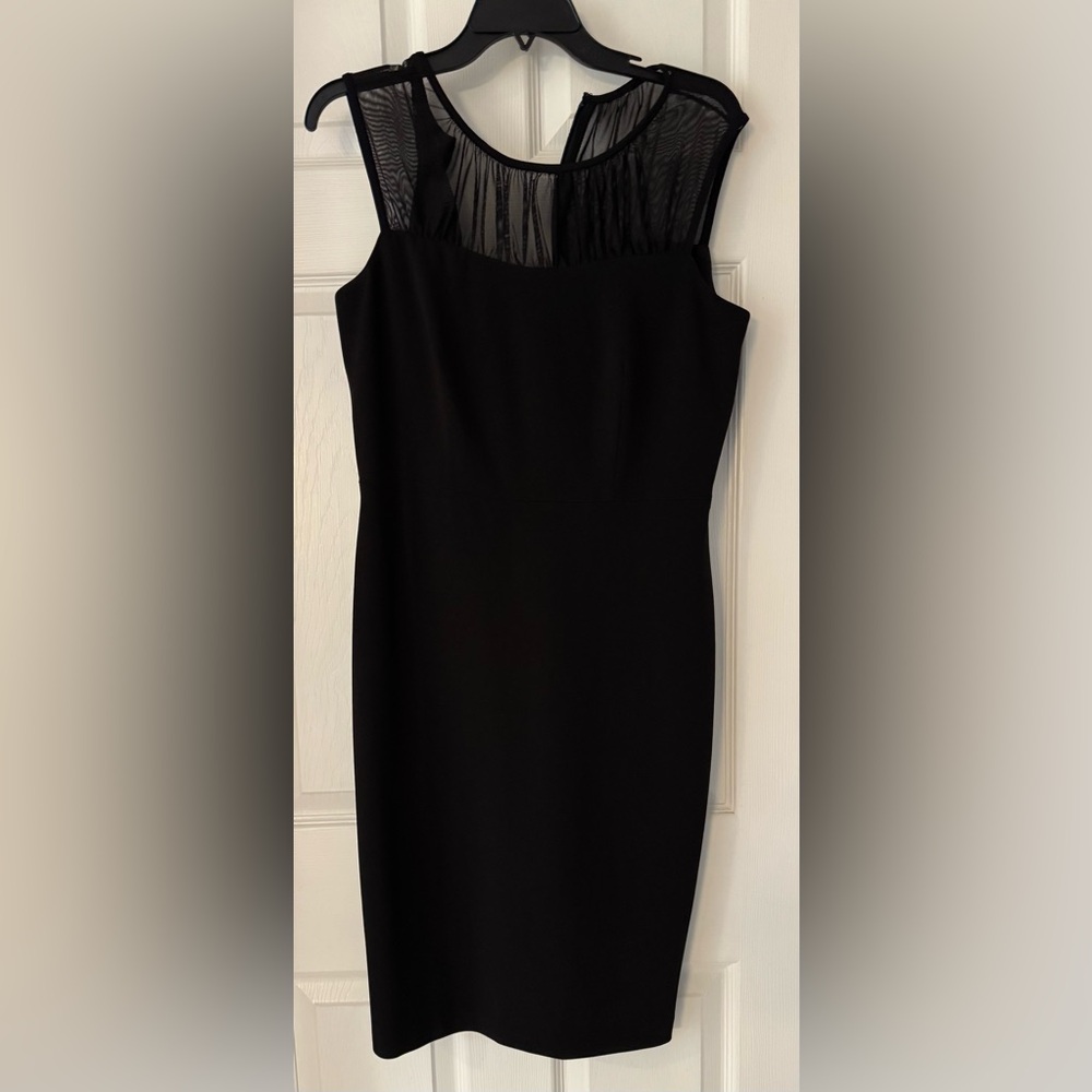 Calvin Klein Black Sheer Panel Midi Dress